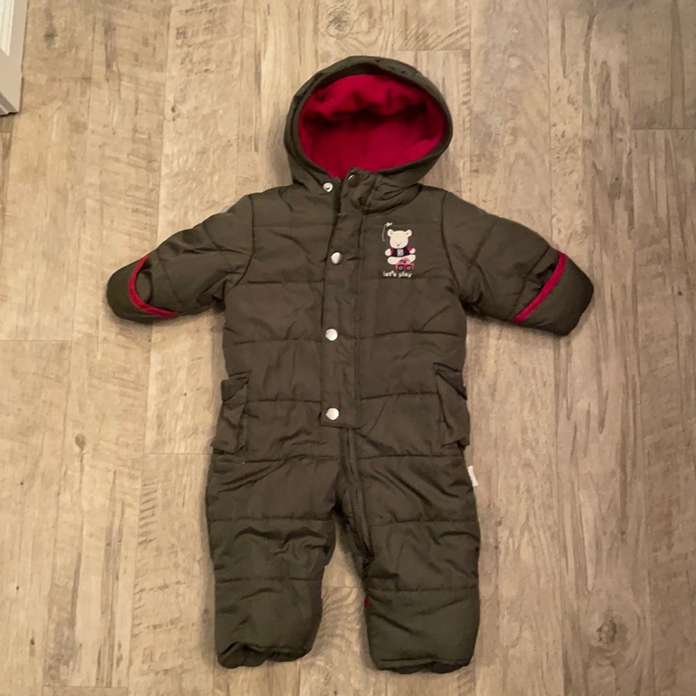 Olive green snow suit